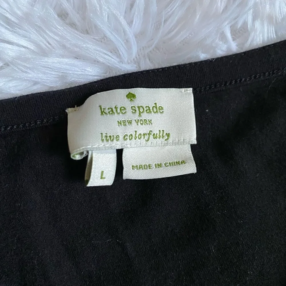 Kate Spade‎ Pomona Bow Front Tank Top Black Women’s Size Large